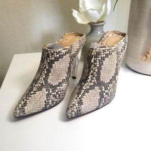 Marc Fisher Harlie Snakeskin Pointed Toe Mule Sz 5